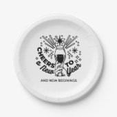 Assiettes En Carton Conception de la fête du Nouvel An (Devant)