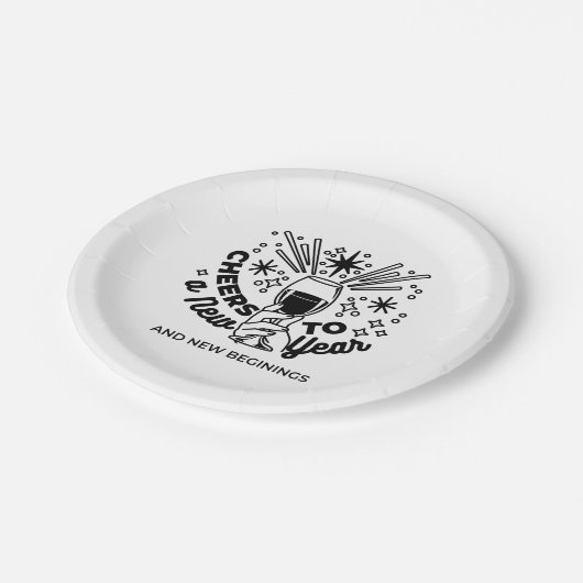 Assiettes En Carton Conception de la fête du Nouvel An (Angle)