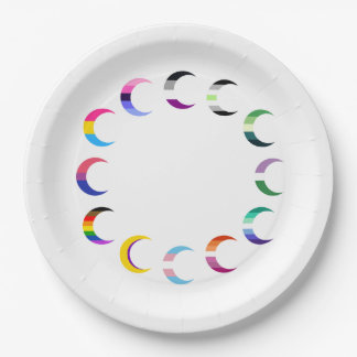 Assiettes En Carton Conception de la lune du croissant de temps de fie