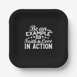 Assiettes En Carton Conception de la motivation chrétienne - Foi, Amou
