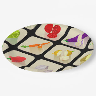 Assiettes En Carton Conception de la partie végétale Plaques de papier