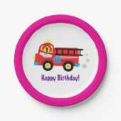 Assiettes En Carton Conception de la Secourt de pompier du moteur Red (Devant)