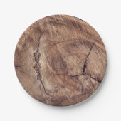 Assiettes En Carton Conception de la texture du grain de bois rustique (Devant)