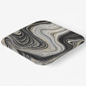 Assiettes En Carton Conception de l'Agate Noir et Or (Angulaire)