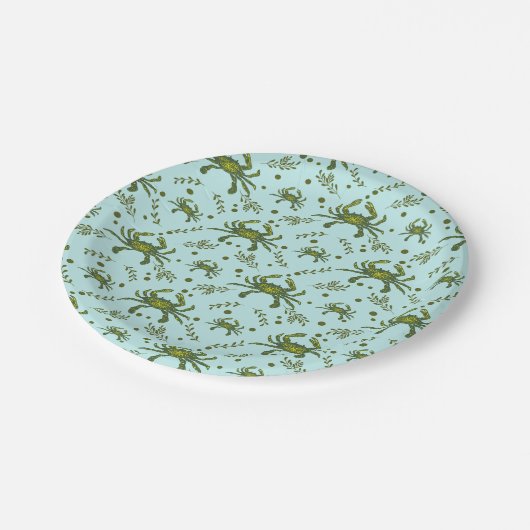 Assiettes En Carton Conception de Motif de crabes aquatiques (Angle)