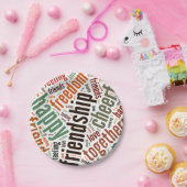 Assiettes En Carton Conception de mots positifs (Fête)