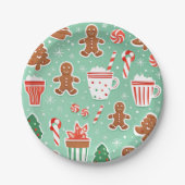 Assiettes En Carton Conception de pain d'épices de Noël (Devant)