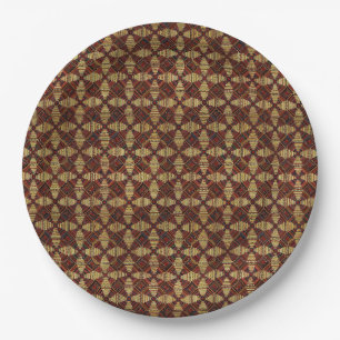 Assiettes En Carton Conception de patchwork de cabane en rondins d'ana