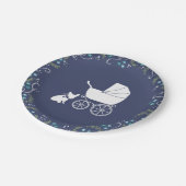 Assiettes En Carton Conception de plaque de Baby shower de Buldog en F (Angle)