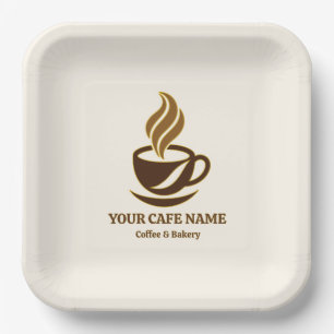 Assiettes En Carton Conception de plaques en papier ouverture de café