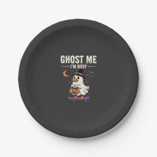 Assiettes En Carton Conception de skateboard Canard Fantôme Halloween_