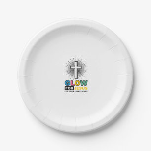 Assiettes En Carton Conception de t-shirt lumineux de croix chrétienne