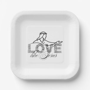 Assiettes En Carton Conception de typographie chrétienne Aimer comme J