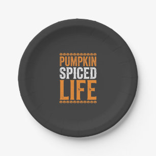 Assiettes En Carton Conception de typographie Halloween Pumpkin Spiced