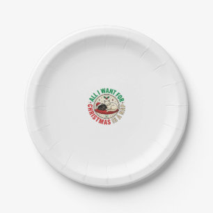 Assiettes En Carton Conception de vacances de sieste de chat de Noël