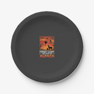Assiettes En Carton Conception de vecteur d'Alpaca d'Halloween oublie