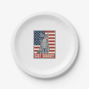 Assiettes En Carton Conception de vecteur de chat patriotique Cat Dadd