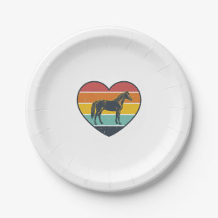Assiettes En Carton Conception de vecteur de cheval de coeur de couche