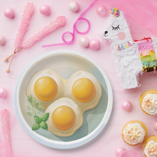 Assiettes En Carton Conception des oeufs Sunny Side up (Fête)