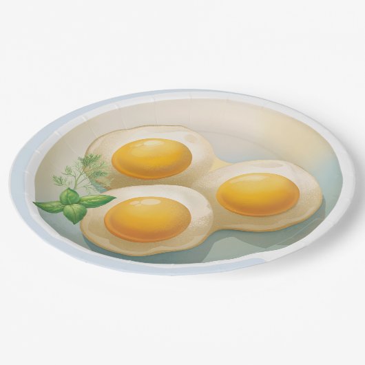 Assiettes En Carton Conception des oeufs Sunny Side up (Angle)