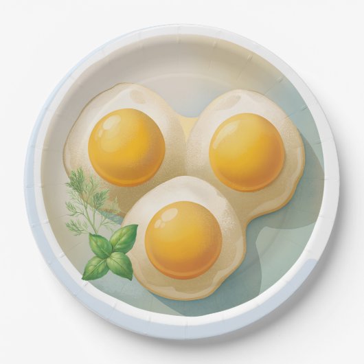 Assiettes En Carton Conception des oeufs Sunny Side up (Devant)