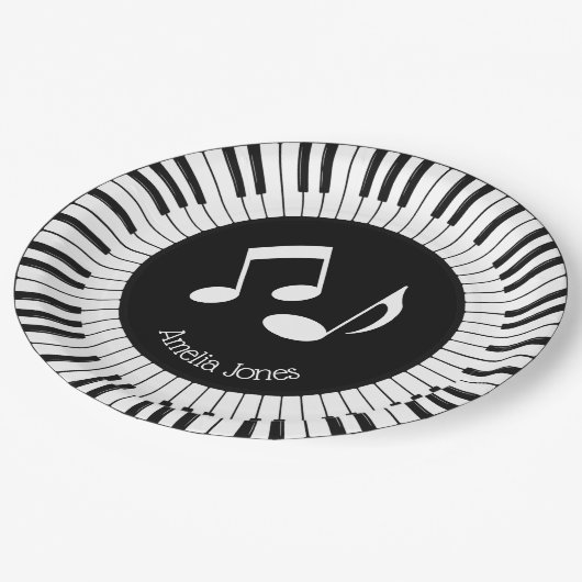Assiettes En Carton Conception des touches de piano (Angle)