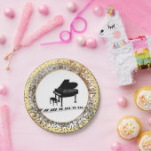 Assiettes En Carton Conception d'icônes de piano (Fête)