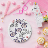 Assiettes En Carton Conception d'impression de bicyclette (Fête)