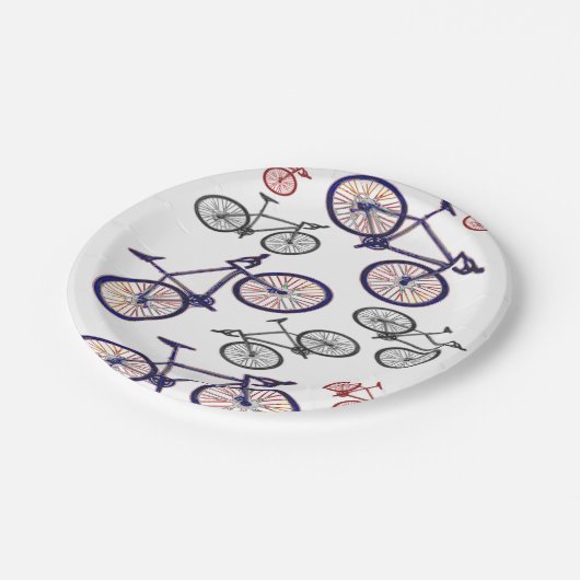 Assiettes En Carton Conception d'impression de bicyclette (Angle)
