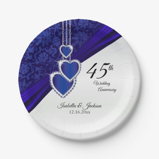 Assiettes En Carton Conception du 45e / 65e anniversaire du Mariage Sa (Devant)