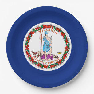 Assiettes En Carton Conception du drapeau de l'État de Virginie
