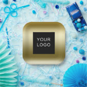 Assiettes En Carton Conception du logo de Faux Gold Business (Fête)