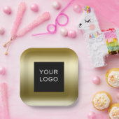 Assiettes En Carton Conception du logo de Faux Gold Business (Fête)