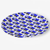 Assiettes En Carton Conception du véhicule bleu (Angle)