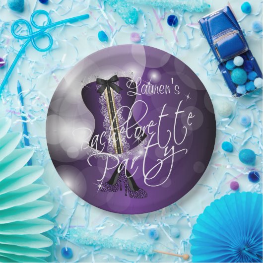 Assiettes En Carton Conception d'une partie de bachelorette violette (Fête)