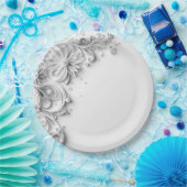 Assiettes En Carton Conception élégante de découpe papier de mariage (Fête)