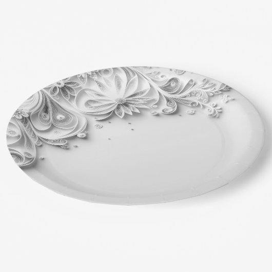 Assiettes En Carton Conception élégante de découpe papier de mariage (Angle)