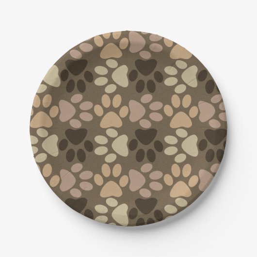 Assiettes En Carton Conception Empreinte de patte (Devant)