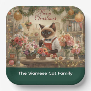 Assiettes En Carton Conception fleur de Noël de chat par fleuriste Pap