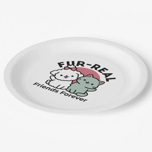 Assiettes En Carton Conception "Fur-Real Friends Forever" (Angle)