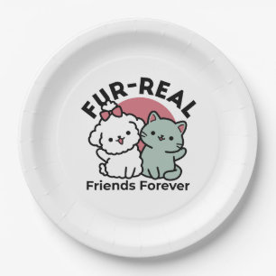 Assiettes En Carton Conception "Fur-Real Friends Forever"