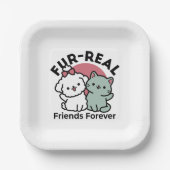 Assiettes En Carton Conception "Fur-Real Friends Forever" (Recto)