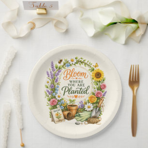 Assiettes En Carton Conception Inspirante de Jardin Floral Aquarelle
