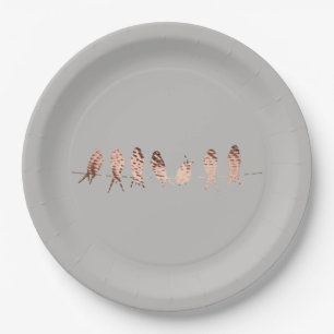 Assiettes En Carton Conception moderne simple avec les oiseaux de