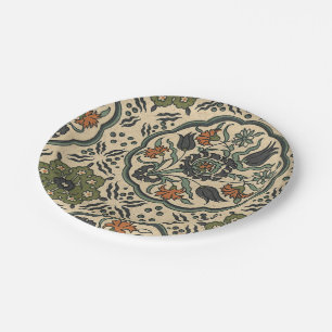 Assiettes En Carton Conception persane florale décorative de tuile