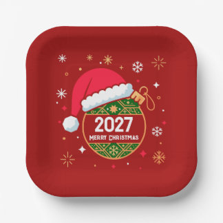 Assiettes En Carton Conception personnalisée de Noël et du Nouvel An 2