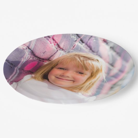 Assiettes En Carton Conception personnalisée d'une photo personnelle (Angle)