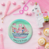 Assiettes En Carton Conception pirate avec navire et pirates (Fête)