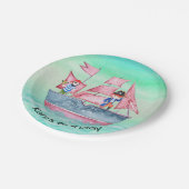Assiettes En Carton Conception pirate avec navire et pirates (Angle)