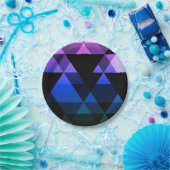 Assiettes En Carton Conception pourpre, verte et bleue de triangle (Fête)